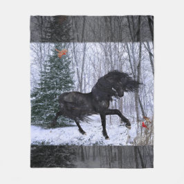 De Velo Cobertor Cavalo Friesian Winter Wonderland 2