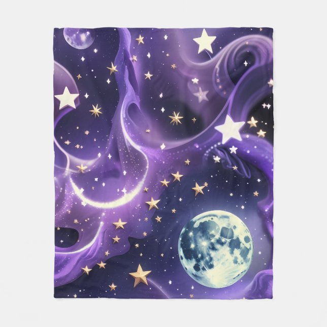 De Velo Cobertor Celestial Lua Lavanda Sonhadora – Luxo Se (Frente)