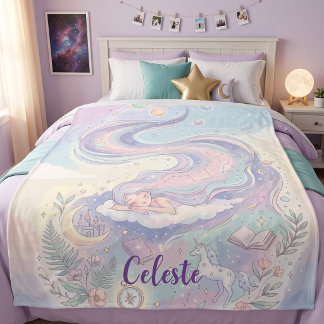 De Velo Cobertor Celestial Pastel Sonhador Personalizado