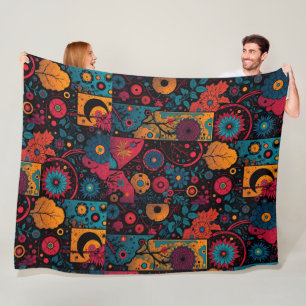 De Velo Cobertor com Padrão Floral e Mandala Folclórico Bo