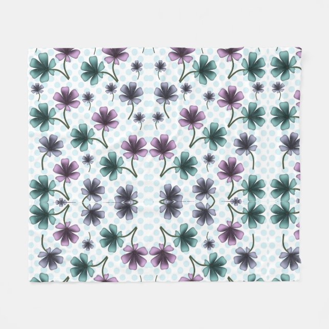 De Velo Cobertor com Padrão Floral Personalizado (Frente (Horizontal))