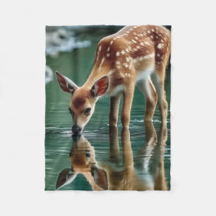De Velo Cobertor Cute Fawn Bebendo Água