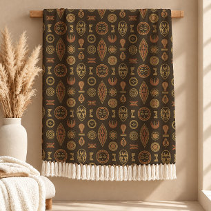 De Velo Cobertor Decorativo Motivos Africanos Heritage Mar