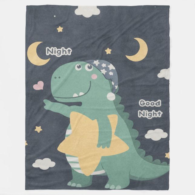 De Velo Cobertor Dino Boa Noite (Frente)
