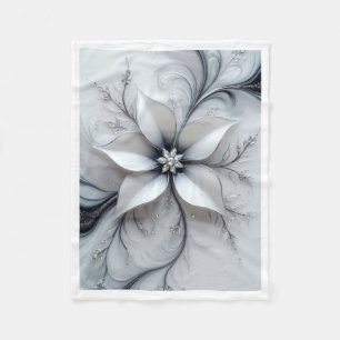 De Velo Cobertor Elegância Floral Prata