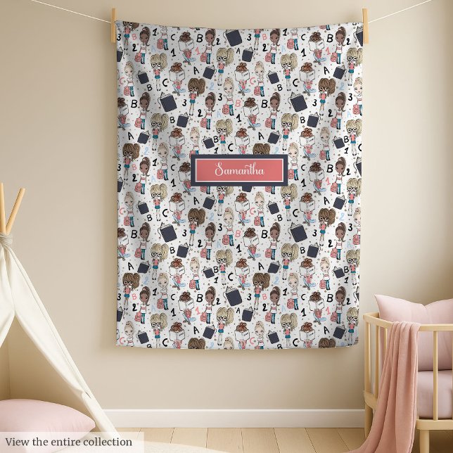 De Velo Cobertor escolar chique com cores pastéis para men (Chic school blanket with pastel colors for girls)