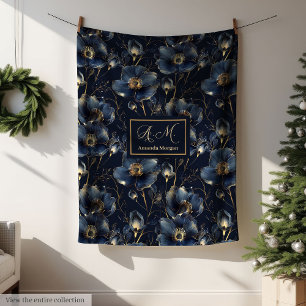 De Velo Cobertor Floral Dourado Marinho Moderno Estilo Nom