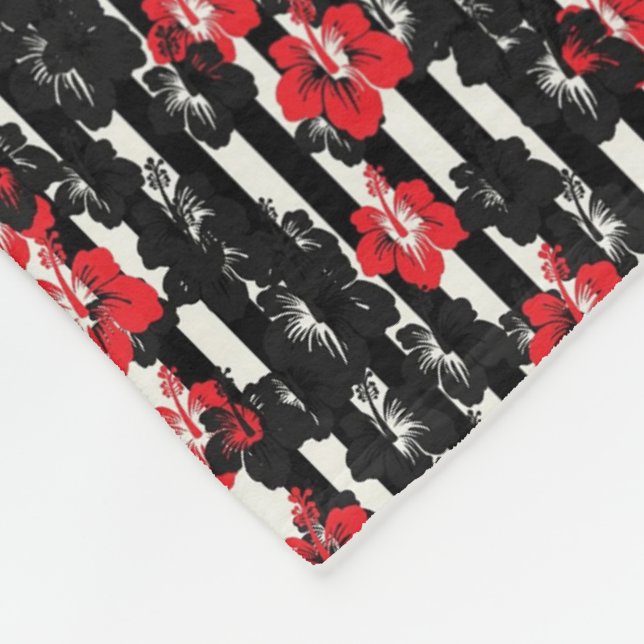 De Velo Cobertor Floral Vermelho e Preto (Quina)