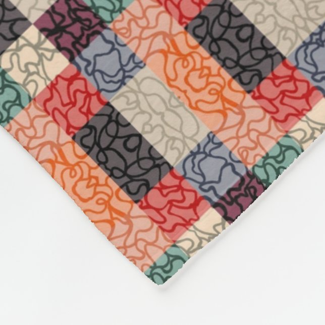 De Velo Cobertor Geométrico Plaid Swirl (Quina)