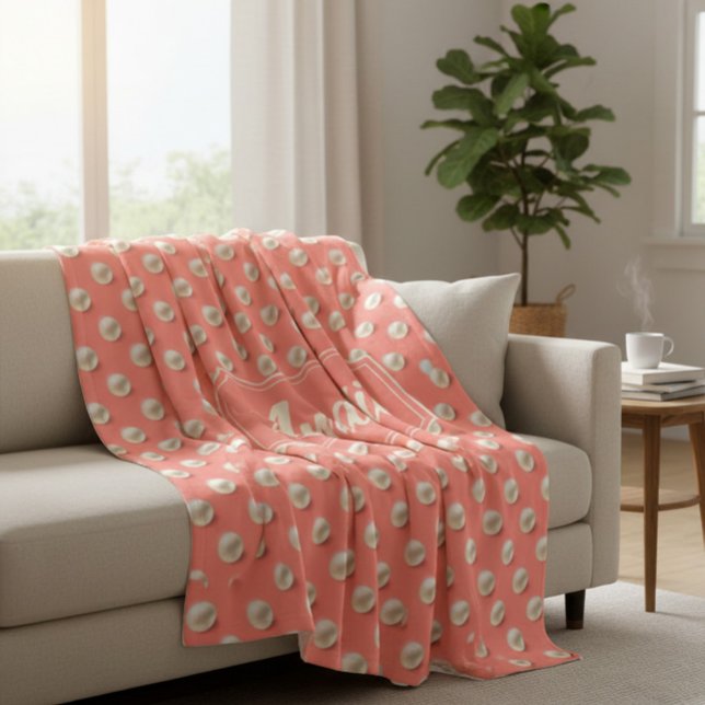 De Velo Cobertor Macio Elegante Coral & Pérolas Personaliz (Criador carregado)