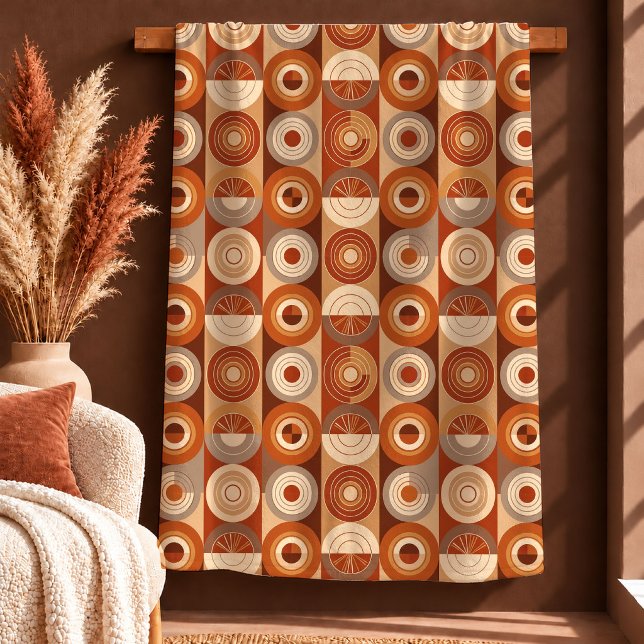 De Velo Cobertor Marrom Ferrugem Formas Sofisticadas Boho  (Sophisticated Boho Shapes Brown Rust Blanket Gift)
