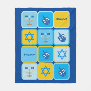 De Velo Cobertor Menino Nome Personalizado Hanukkah