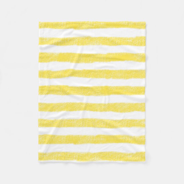 De Velo Cobertor Moderno Listrado Amarelo Branco (Frente)
