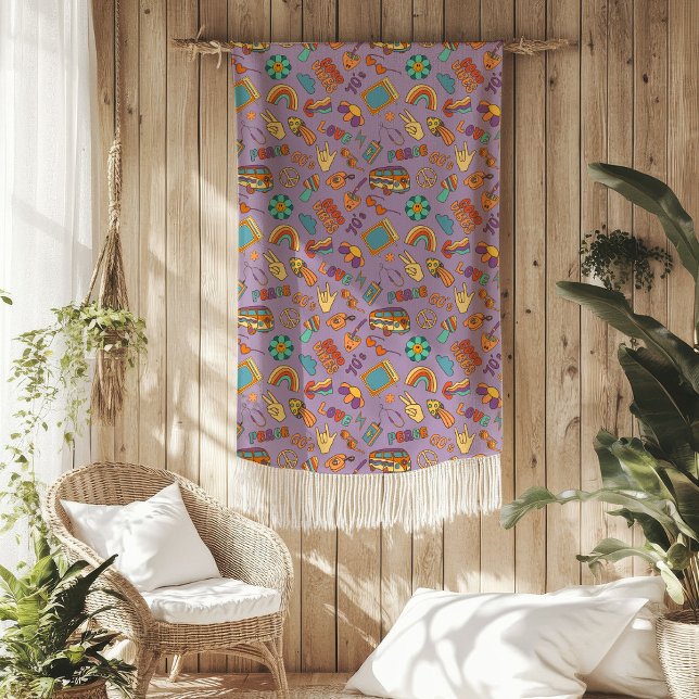 De Velo Cobertor Pastel Groovy com Acento Aconchegante dos (Groovy Pastel Blanket 70s Colorful Cozy Accent)