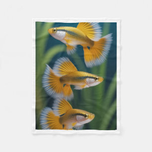 De Velo Cobertor Peixe Guppy Amarelo