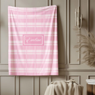 De Velo Cobertor Personalizado Estético Rosa Tartan Confor