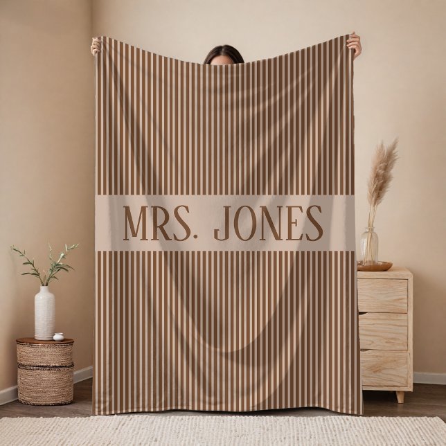 De Velo Cobertor personalizado marrom para casal presente  (Custom name blanket gift for newlyweds, Bachelorette party blanket gift for bride or groom)