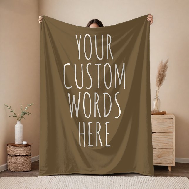 De Velo Cobertor Personalizado Marrom Presente para Mãe e  (Custom Message Blanket Gift for Mom, Dad, Grandma, Grandpa, Teachers, Friends & Coworkers)