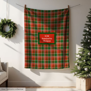 De Velo Cobertor Personalizado Monograma Estilo Natal
