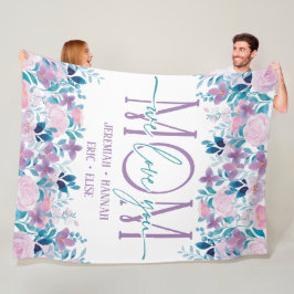 De Velo Cobertor Personalizado para Mamãe com Flores Rosad