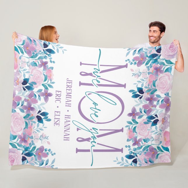 De Velo Cobertor Personalizado para Mamãe com Flores Rosad (In Situ)