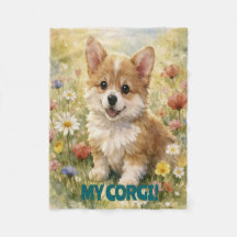 Cobertor Personalizado Pequeno Corgi