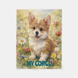 De Velo Cobertor Personalizado Pequeno Corgi