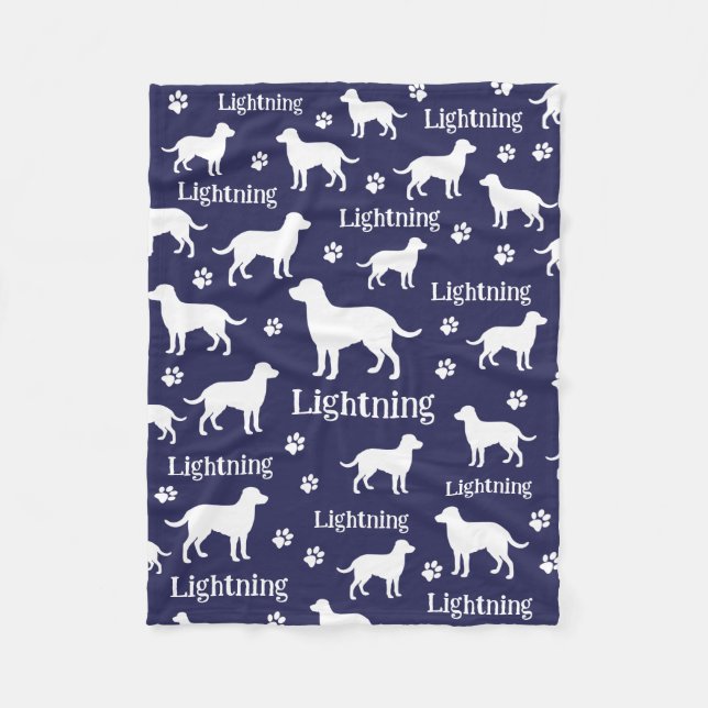 De Velo Cobertor Personalizado Preto Labrador Retriever (Frente)