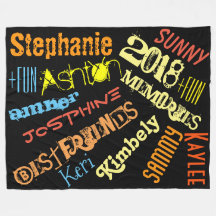 Cobertor Personalizado Sunshine 8 a 10 Nomes