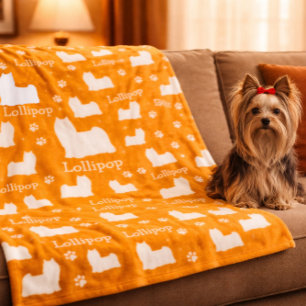 De Velo Cobertor Personalizado Yorkie Cachorro Yorkshire L