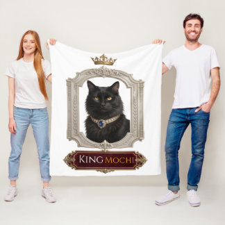 De Velo Cobertor Personalizável Rei Mochi Gato Preto Real