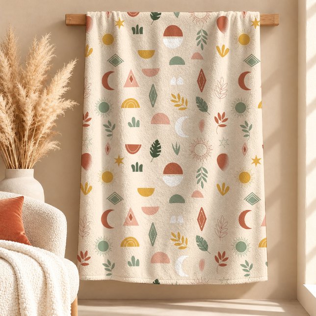 De Velo Cobertor Presente Folhas Arco-Íris Cobre Orvalho (Striking Rust Copper Rainbow Leaves Blanket Gift)