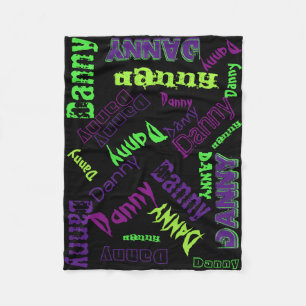 De Velo Cobertor Preto Roxo Verde Limão Neon Nome Colagem