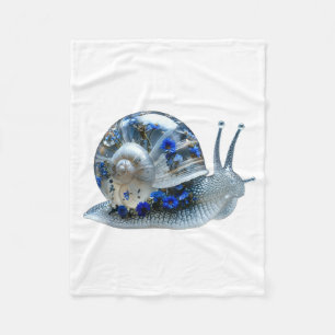 De Velo Cobertor Sherpa Caracol Floral Azul