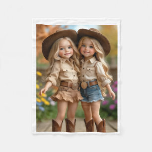 De Velo Cobertor Sherpa Cowgirl Girls