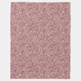 De Velo Cobertor Sherpa Floral Caprichoso Rosa Bege