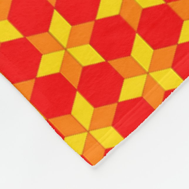 De Velo Cobertor Sherpa Geométrico Laranja Vermelho (Quina)