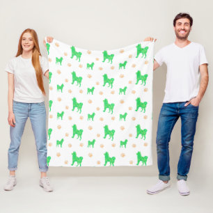 De Velo Cobertor Shiba Inu – Presente Minimalista em Verde