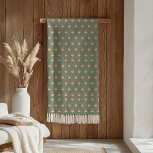 De Velo Cobertor Verde Pastel Groovy com Acento Floral dos