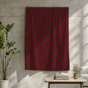 De Velo Cobertor Vermelho e Preto – Estilo Clássico Tartan