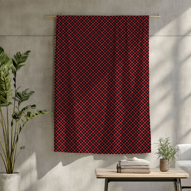 De Velo Cobertor Vermelho e Preto – Estilo Clássico Tartan (Red and Black Blanket – Classic Tartan Cabin Style)