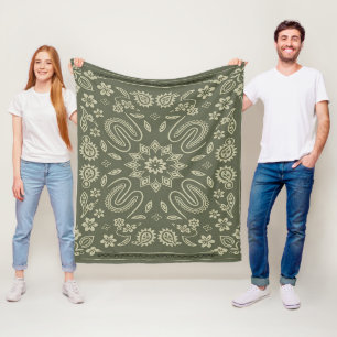 De Velo Cobertor Vintage Paisley Bandana, Fleece e Sherpa