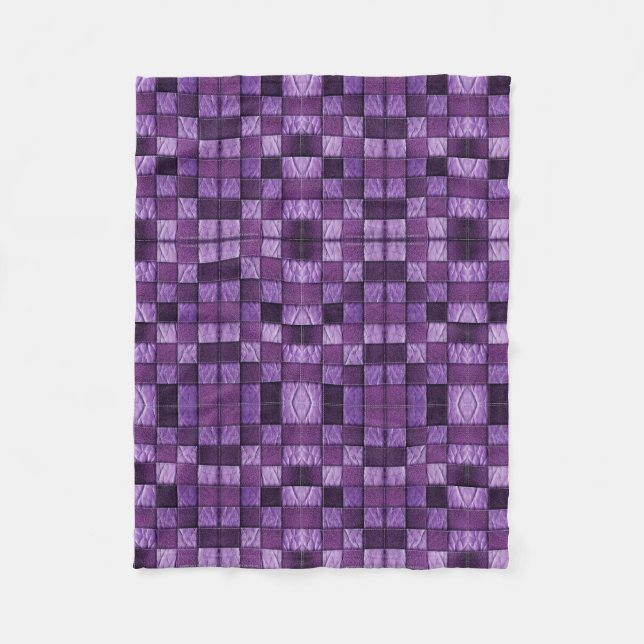 De Velo Cobertor Xadrez Geométrico Roxo (Frente)
