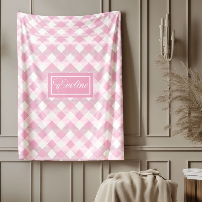 De Velo Cobertor Xadrez Pastel Personalizado Design Elegan (Personalized Pastel Plaid Blanket Elegant Design)