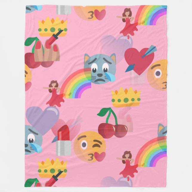 De Velo garota emoji cobertor (Frente)