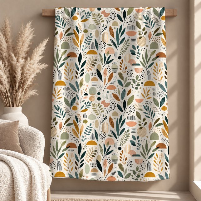 De Velo Lindo Cobertor Floral Abstrato Rústico Arco-Íris (Lovely Rustic Abstract Rainbow Floral Blanket)