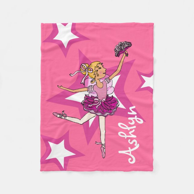 De Velo Loura-rosa bailarina balé cobertor (Frente)