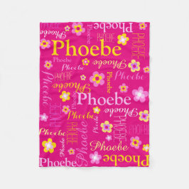 De Velo Meninas amarelas cor-de-rosa chamam cobertor gráfi