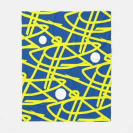 De Velo Minimalismo Abstrato Linhas Amarelas Cobertor Azul