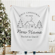 Primeiro Natal em Nossa Nova Casa” Cobertor